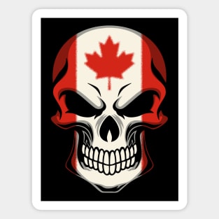 FLAG OF CANADA ON SKULL EMBLEM Magnet